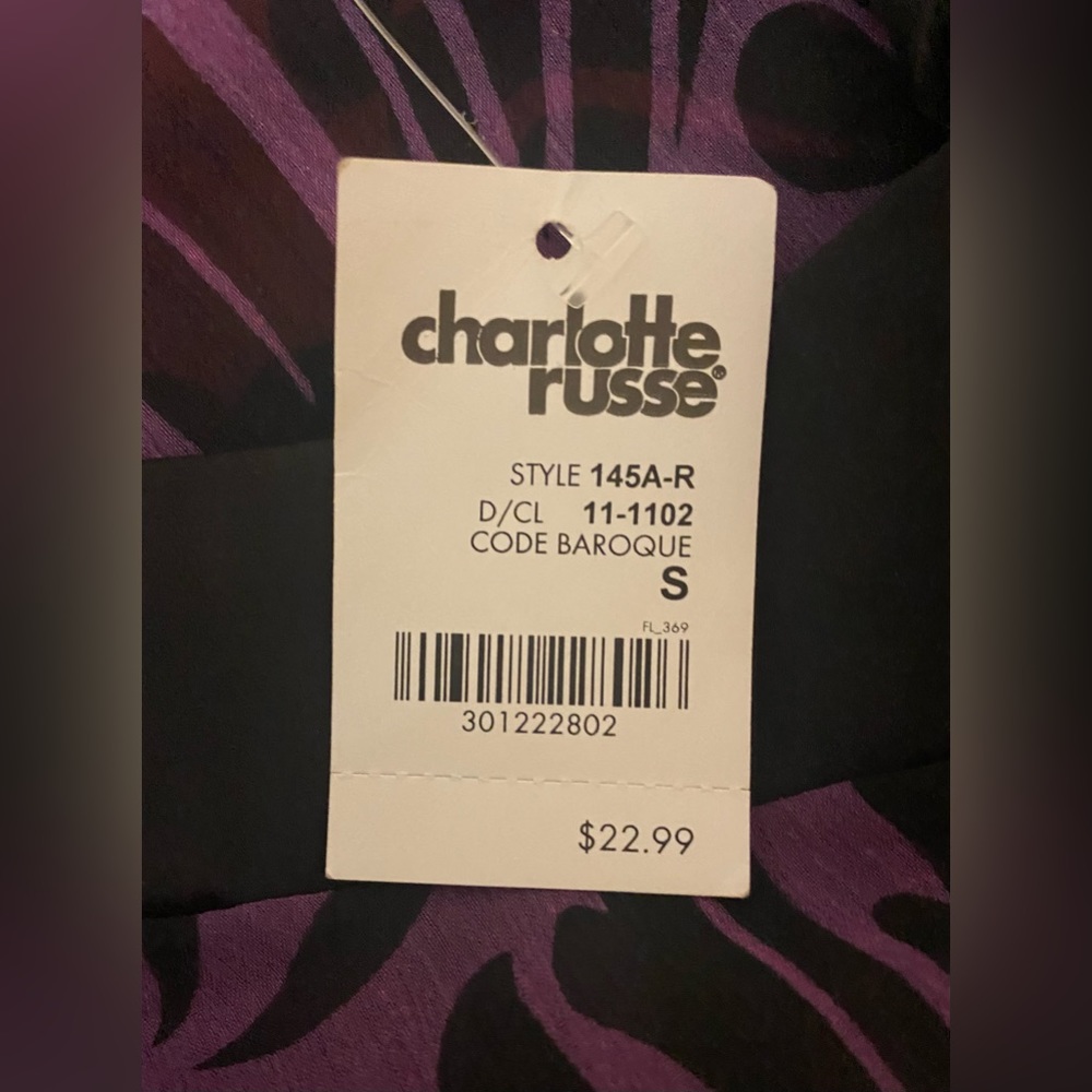 NWT-Charlotte Russe sheer sexy One-sleeved blouse - Picture 4 of 5